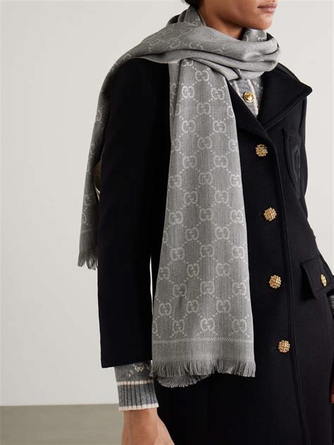 grey gucci scarf womens|Gucci and net sten scarf.